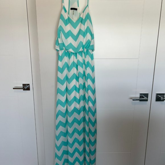 Cals Turquoise Chevron Maxi Dress - Picture 2 of 8